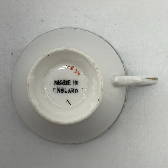 Tea Cup and Saucer Set 1834 Floral Design Fine Bone China Made in England - Picture 7 of 15
